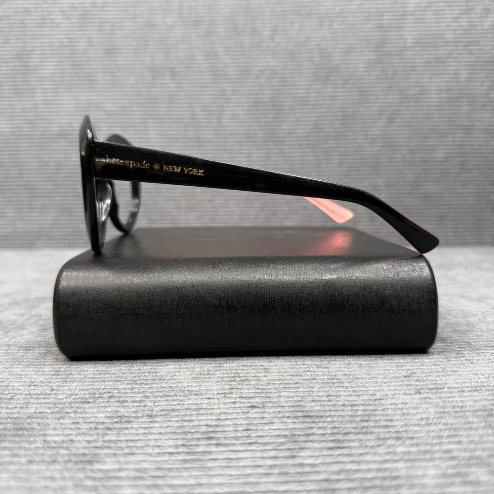 Kate Spade New York Cherie Black Pink Round Cat Eye Y2K Eyeglasses 56-19-140Case